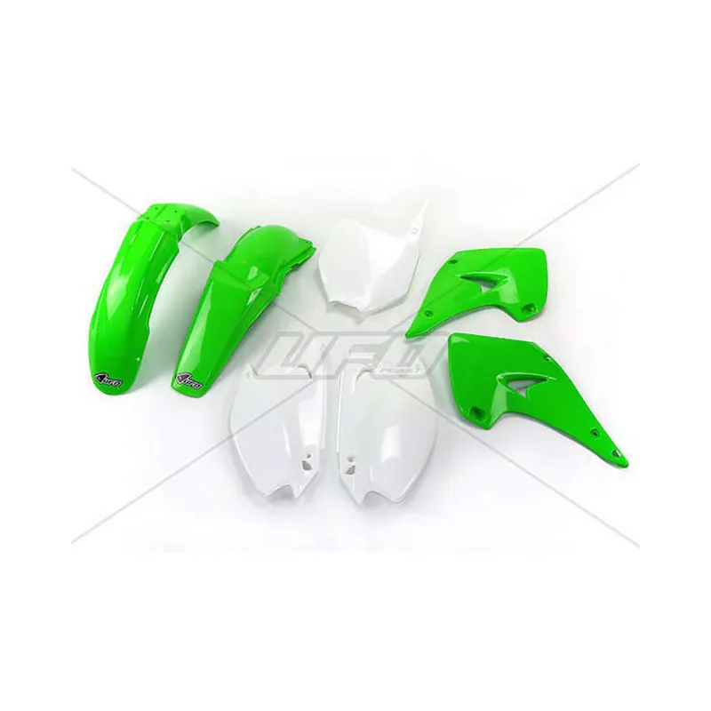Kit plastique UFO couleur origine vert/blanc Kawasaki KX125/250 Vente Flash