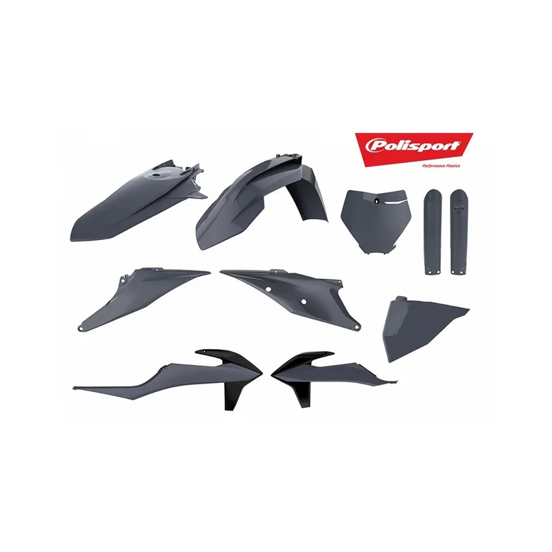 Vente Flash Kit plastiques POLISPORT gris nardo KTM SX/SX-F