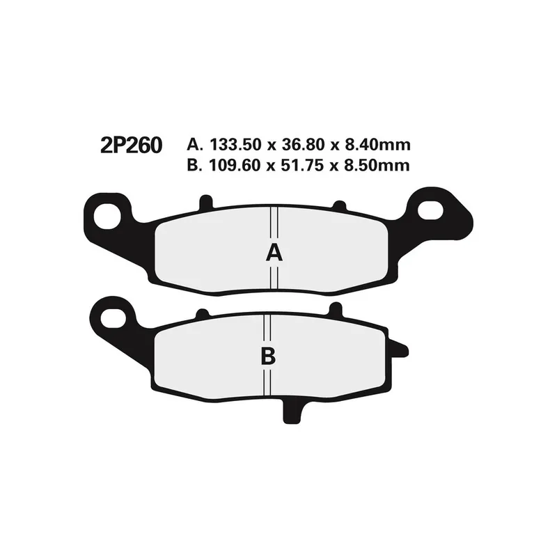 Plaquettes de frein NISSIN route semi-métallique – 2P-260NS Achat Immédiat