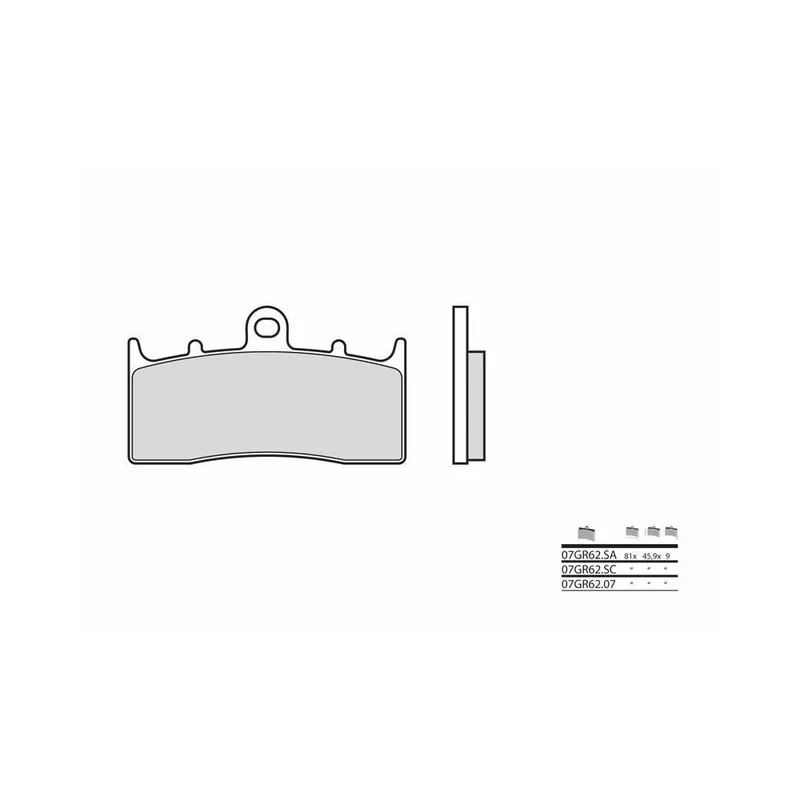 Haute Qualité Plaquettes de frein BREMBO route métal fritté – 07GR62SA