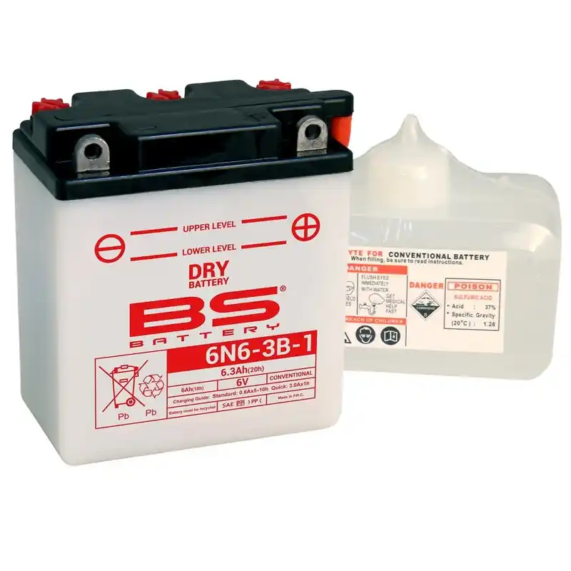 Batterie BS BATTERY conventionnelle avec pack acide – 6N6-3B-1 Prix Promo