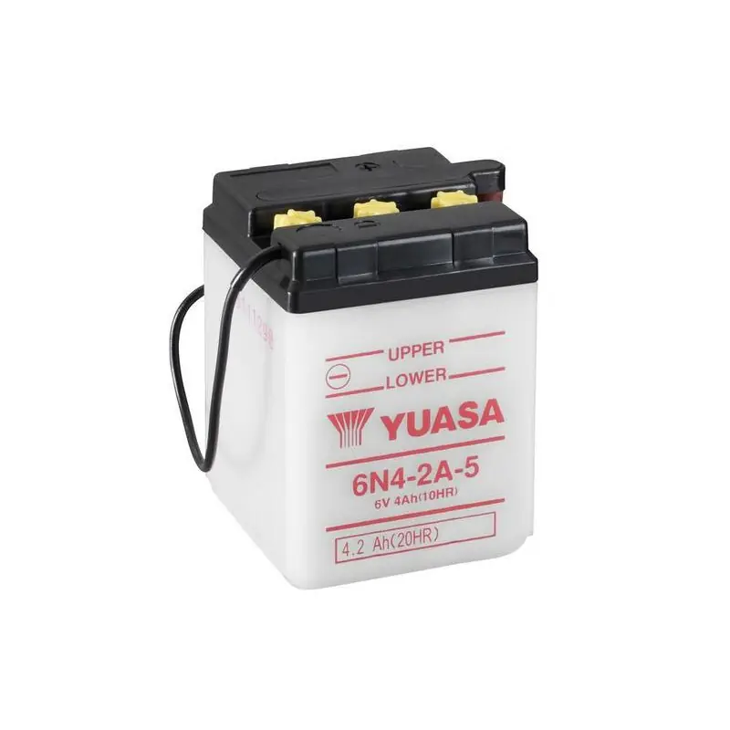 Batterie YUASA conventionnelle sans pack acide – 6N4-2A-5 Usine Directe