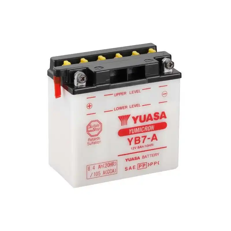 Batterie YUASA conventionnelle sans pack acide – YB7-A Meilleur Prix