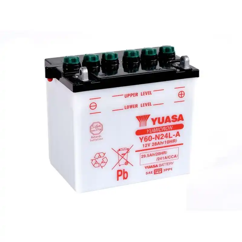 Soldes Batterie YUASA conventionnelle sans pack acide - Y60-N24L-A