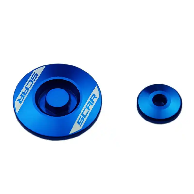 Bouchon carter moteur latéraux SCAR bleu Kawasaki Populaire