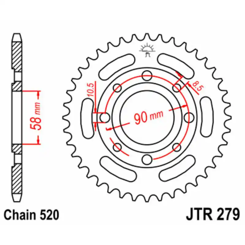 Couronne JT SPROCKETS acier standard 279 – 520 Bon Marché