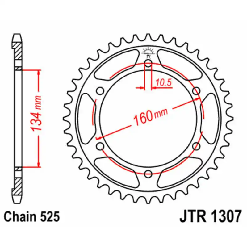 Couronne JT SPROCKETS acier standard 1307 – 525 Meilleure Vente