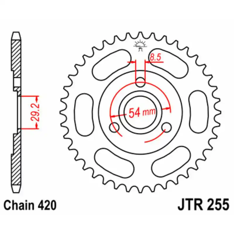 Couronne JT SPROCKETS acier standard 255 – 420 Seulement Aujourd&rsquo;hui