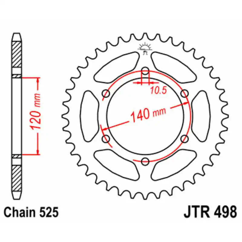Couronne JT SPROCKETS acier standard 498 – 525 Remise