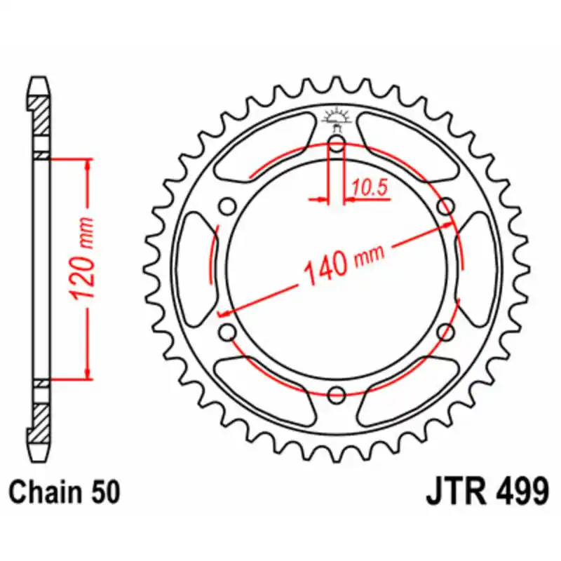 Offre Du Jour Couronne JT SPROCKETS acier standard 499 - 530