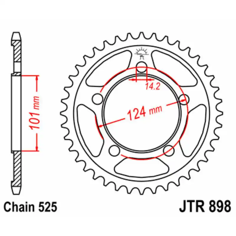 Promotion Couronne JT SPROCKETS acier standard 898 – 525