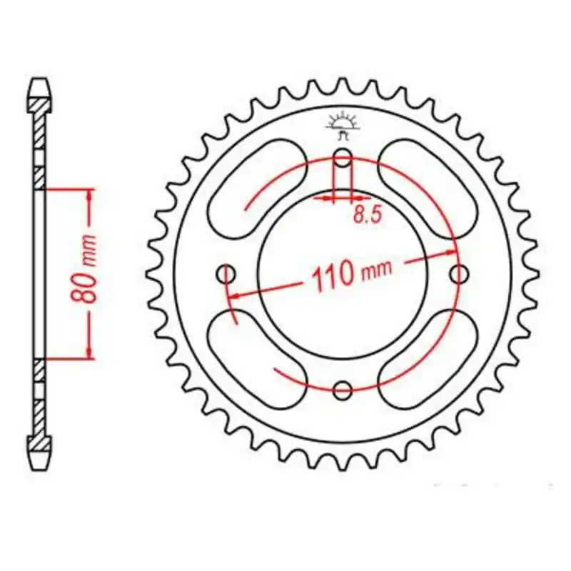Couronne JT SPROCKETS acier standard 1219 - 428 Prix Bas