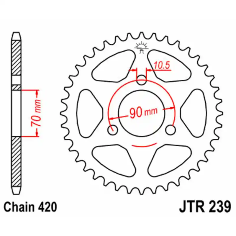 Affaire À Saisir Couronne JT SPROCKETS acier standard 239 – 420