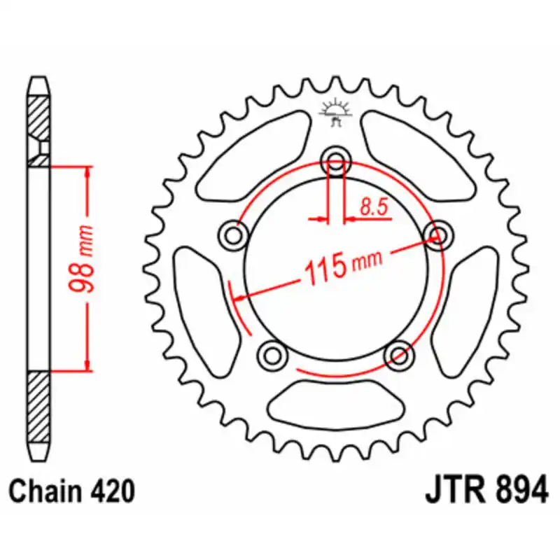 Top Vente Couronne JT SPROCKETS acier standard 894 – 420