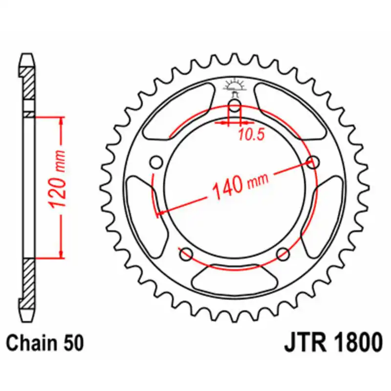 Prix Promo Couronne JT SPROCKETS acier standard 1800 – 530