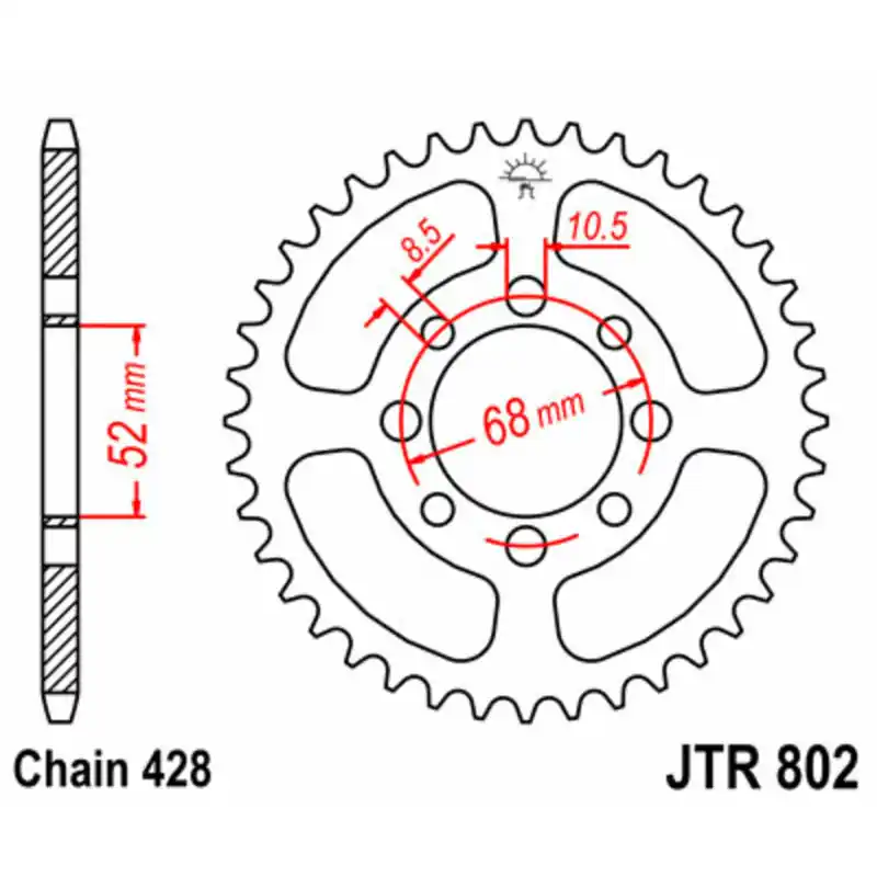 Acheter En Ligne Couronne JT SPROCKETS acier standard 802 – 428