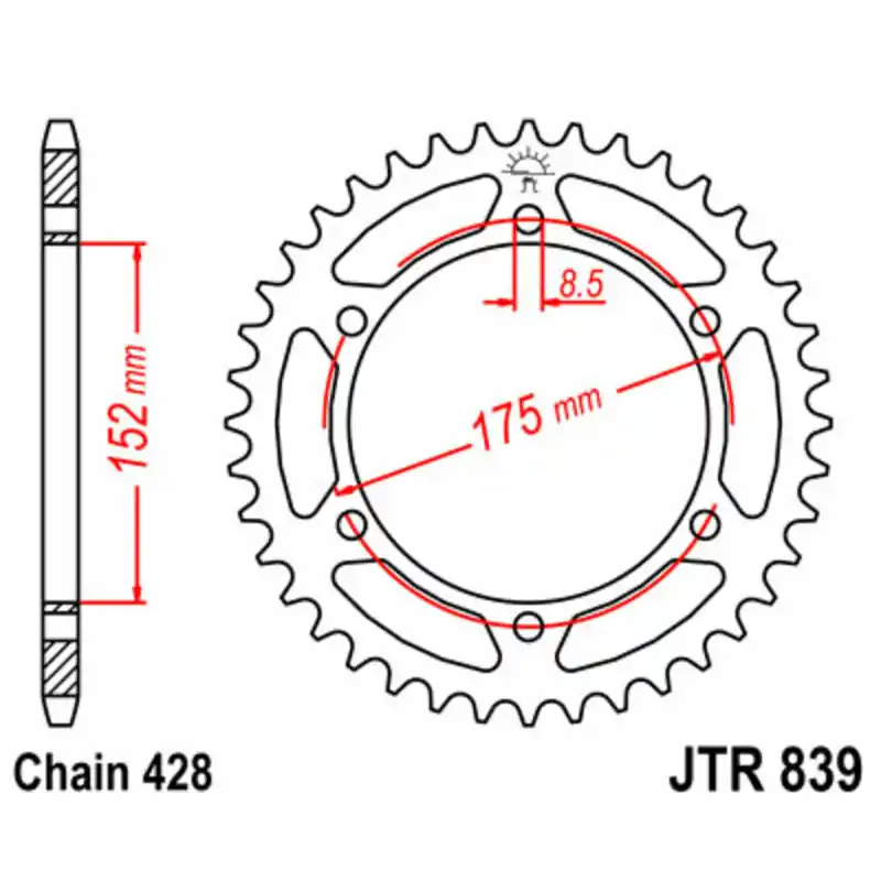 Acheter En Ligne Couronne JT SPROCKETS acier standard 839 – 428