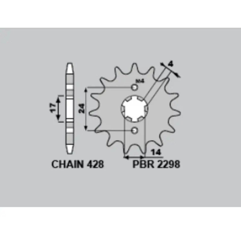 Expédition Rapide Pignon PBR acier standard 2298 - 428