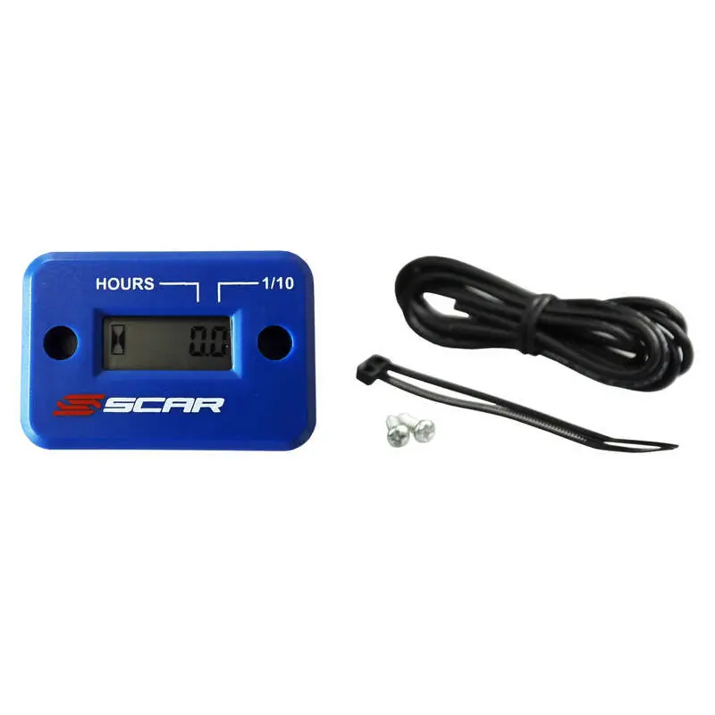 Compteur d'heures SCAR filaire avec Velcro bleu Commander Vite