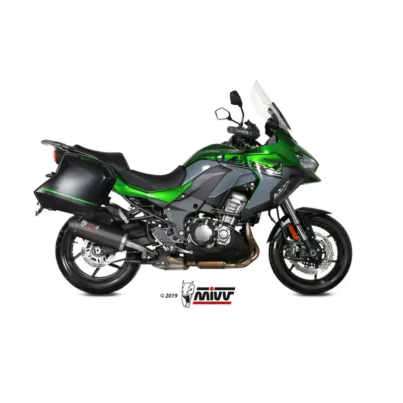 Silencieux MIVV Oval carbone/casquette carbone Kawasaki Versys 1000 Offre Limitée