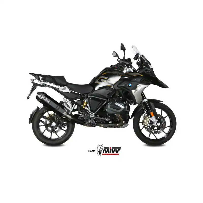 Silencieux MIVV Speed Edge inox noir/casquette carbone BMW R1250GS Usine Directe
