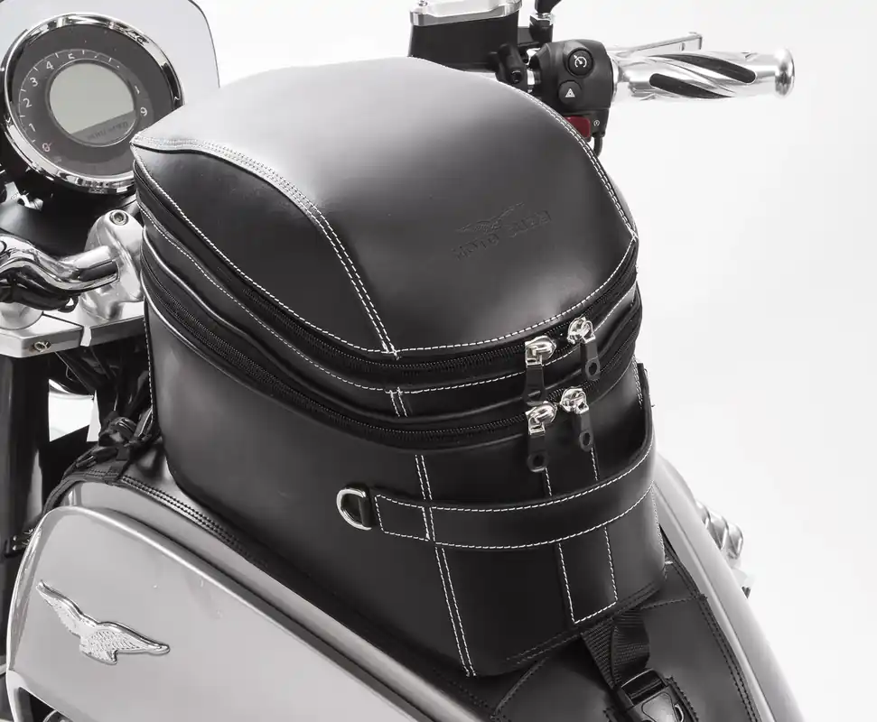 Dernier Modèle Sacoche de réservoir d&rsquo;origine, en cuir, noire pour Moto Guzzi Eldorado