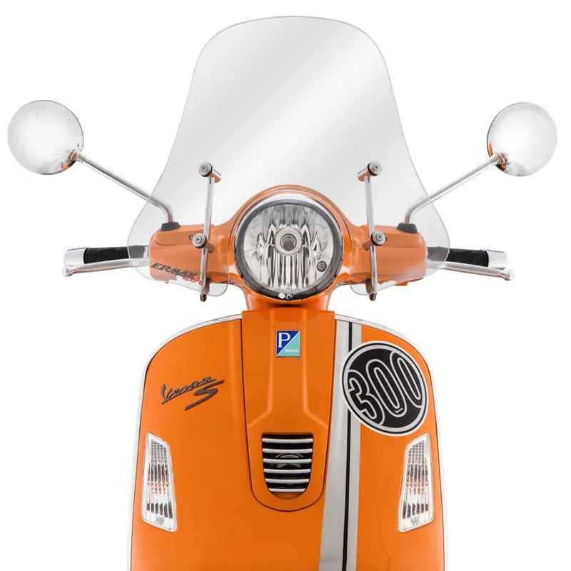 Paiement Sécurisé Pare-brise Sportivo pour Vespa GTS/GTS Super/GT/GT L 125-300ccm, semi-haut, transparent