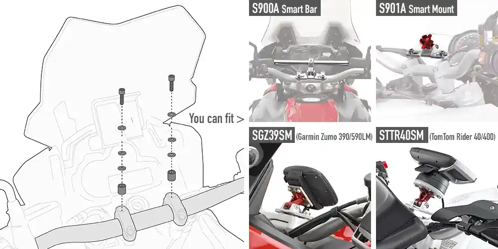 Meilleure Vente Kit de montage pour Smart Bar S900A / Smart Mount S901A Givi