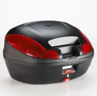 Expédition Rapide E470 Simply III Topcase MONOLOCK noir avec réflecteurs rouges et plaque sans housse d&rsquo;origine Givi