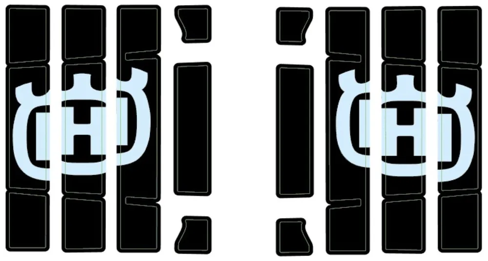 Commander Maintenant Kit d&rsquo;autocollants pour grille de radiateur pour Husqvarna FS 450 Original