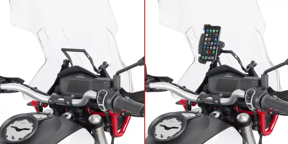 Certifié Support de montage sur pare-brise pour GPS / téléphone pour Moto Guzzi V85 TT (année 19-) Givi