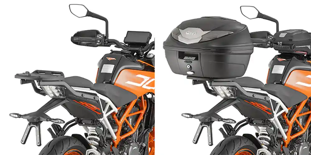 Paiement Sécurisé Support de top-case Givi pour KTM 125 / 390 Duke (17-)