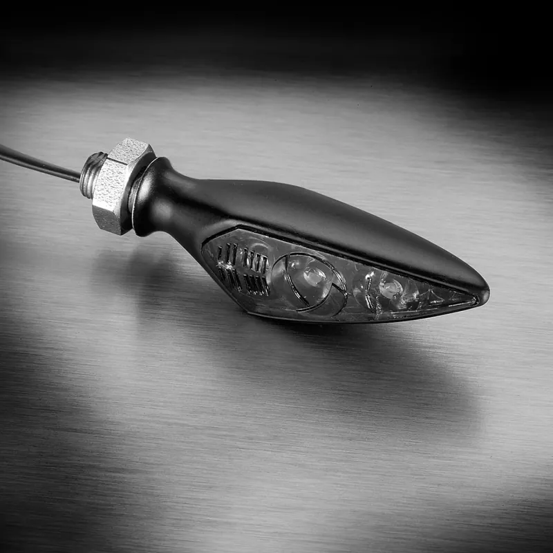 Clignotant Kellermann, Rhombus S Dark, aluminium, LED, VL/HR, 12 V, noir satiné, M5x0,5×6,5 Jusqu&rsquo;à Épuisement Des Stocks