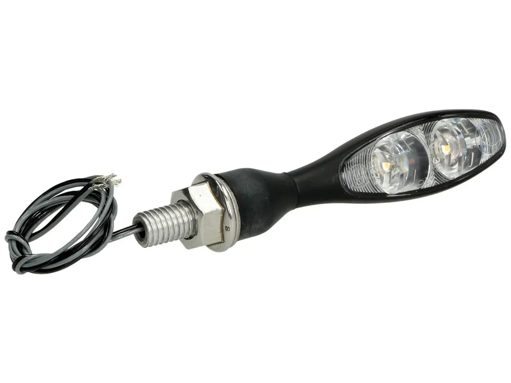 Clignotant Kellermann, Micro 1000 Extreme, acier, LED, V/H, G/D, 12 V, noir satiné, M8x20 Certifié