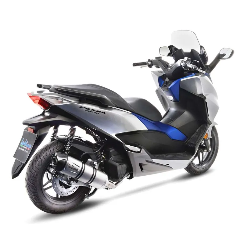 Dernier Modèle Système d&rsquo;échappement complet LeoVince LV One Evo pour Honda Forza 125, acier inoxydable argenté, Euro4, homologation E