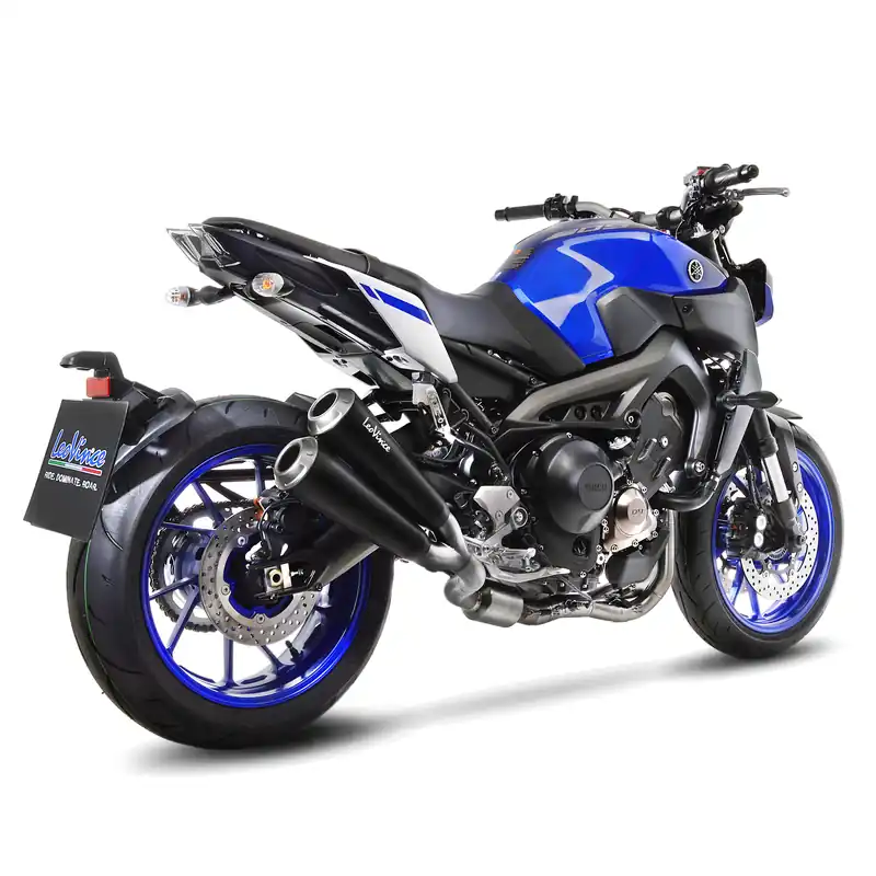 Remise LeoVince système d?èchappement GP Duals pour Yamaha MT-09, acier inoxydable noir, slip on, Euro4, E-approbation