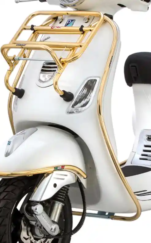 Arceau de protection pour les jambes pour Vespa LX/LXV 50-150ccm, doré Prix Cassé