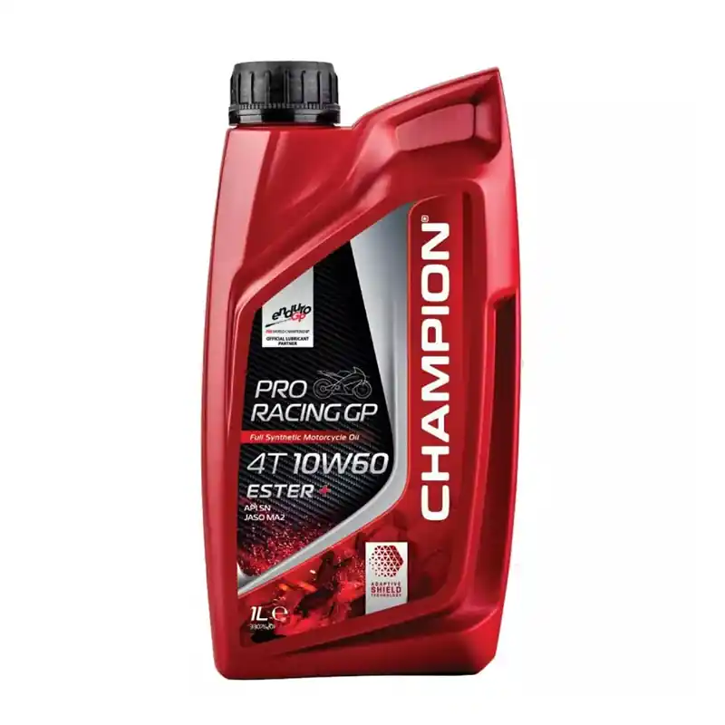 Certifié CHAMPION® Proracing GP 4T 10W-60 ESTER + huile moteur entièrement synthétique – 1 litre