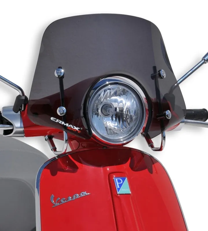 Pare-brise ERMAX Piccolo H 300 mm pour Vespa Primavera 50-150ccm 2T/4T, teinté/light black Super Prix