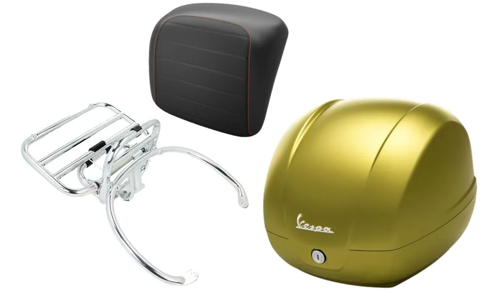Topcase kit 36L verde army (333/A), porte-bagages chrome pour Vespa GTS 125/300/310 Produit De Marque
