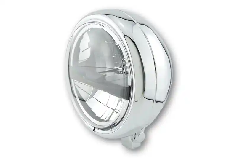 HIGHSIDER pro 5 3/4 pouces Phare Pecos type 5 LED chrome E-approuvé (1pc) Retour Gratuit