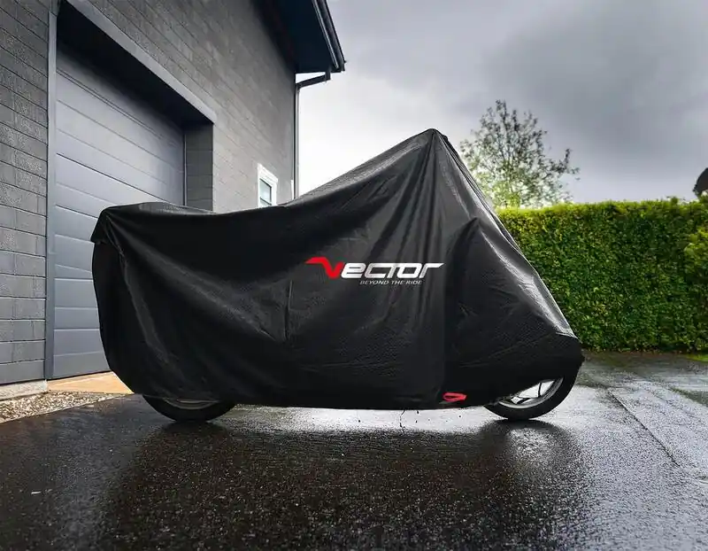 VECTOR Heavy Duty Abdeckplane außen für Motorrad/Scooter mit Topcase hohe Windschutzscheibe – Gr.2XL Nouvelle Collection