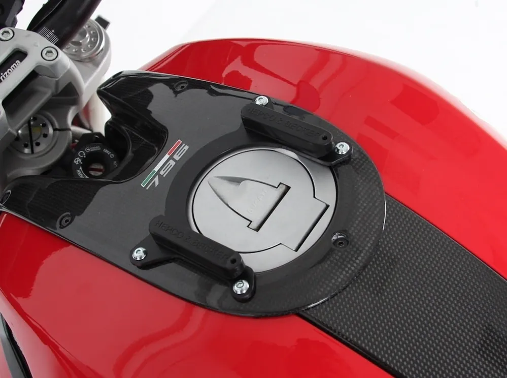 Anneau de réservoir Basic avec unité de fermeture de la sacoche de réservoir pour Ducati Monster 696 (08-14) Hepco & Becker Haute Qualité