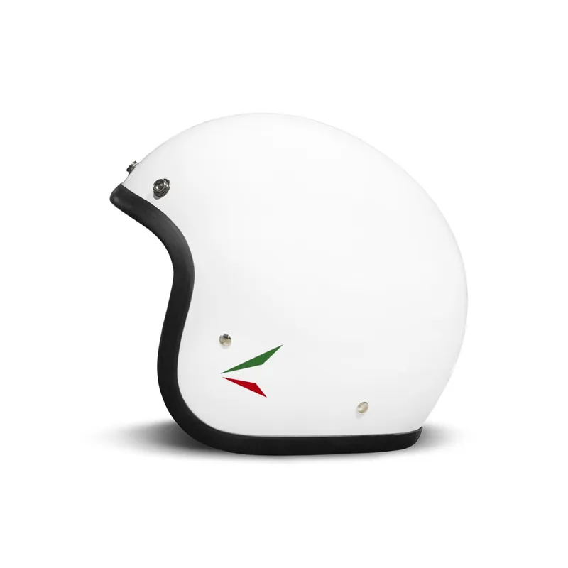 DMD casque jet rétro, blanc, brillant, Ita White, fibre de verre, ECE 22.06 XS Livraison Express