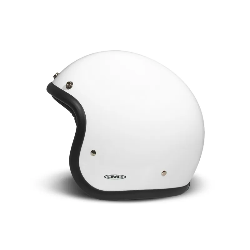 DMD casque jet rétro, blanc, mat, Solid White, fibre de verre, ECE 22.06 XS Affaire À Saisir