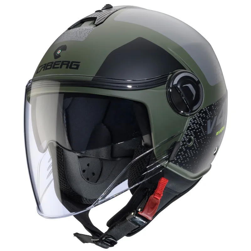Meilleur Choix Caberg casque Riviera V4 X Alpha vert mat/noir-gris XS